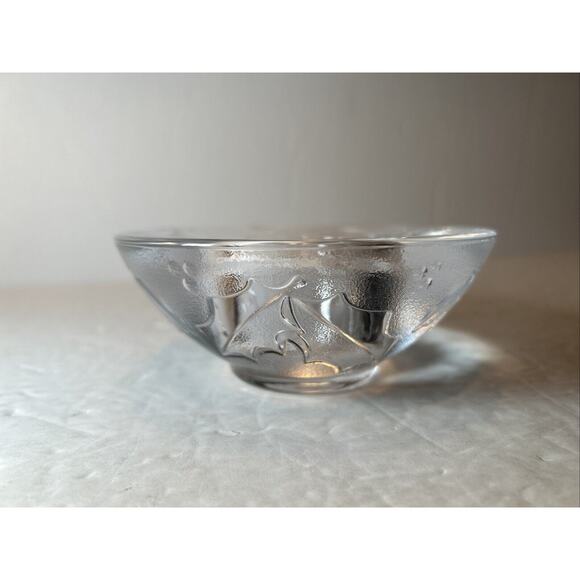 Orrefors Sweden Crystal Holly Days Christmas Votive Candle Holder Holiday - Picture 6 of 7